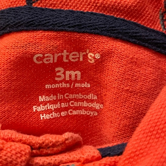 Carter’s Red Car Surfboard Summer Baby Romper Short Sleeve 3 Button Size 3 Month - Picture 7 of 8